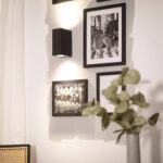 Applique murale noire rectangulaire éclairage haut et bas