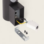 Applique murale extérieure noire en aluminium de forme oblongue, avec boîtier, transformateur et support de fixation