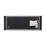 Applique murale extérieure plaque arrière rectangulaire noire avec connecteur électrique et fils visibles