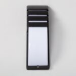 Applique murale extérieure rectangulaire aluminium noir avec diffuseur blanc vertical