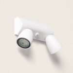 Applique Murale Extérieure Aluminium avec Détecteur de Mouvement Abel Large Deux Spots Blanc