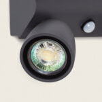 Applique murale extérieure cylindrique gris foncé aluminium avec détecteur de mouvement