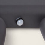 Applique murale extérieure gris foncé avec détecteur de mouvement et deux spots orientables