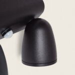 Applique murale noire aluminium mat avec spot orientable et détecteur de mouvement