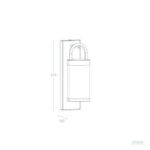 Applique murale extérieure cylindrique avec support en arc et détecteur de mouvement PIR