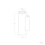 Applique murale cylindrique double face haut et bas avec support mural rectangulaire