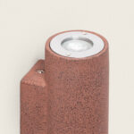 Applique murale en ciment rouge granité, cylindre mural avec spot encastré