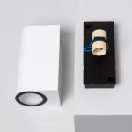 Applique murale blanche rectangulaire double face intérieur noir boîtier de fixation séparé