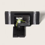 Applique murale extérieure rectangulaire noire double face, boîtier ouvert avec câblage apparent