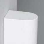 Applique murale blanche, corps rectangulaire à sommet arrondi, pour montage mural extérieur