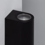 Applique murale extérieure noire finition mate rectangulaire avec ouverture circulaire supérieure