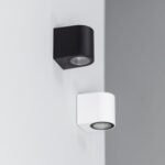 Applique murale cylindrique noire et blanche, finition mate, fixation murale