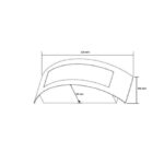 Applique murale extérieure inox courbée, largeur 220 mm, hauteur 160 mm