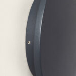 Applique murale extérieure en aluminium anthracite, forme ronde plate, vis de fixation visible