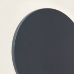 Applique murale ronde anthracite en aluminium, fixation murale plate