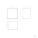 Applique murale carrée 100×100 mm, montage mural, éclairage haut et bas