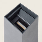 Applique murale extérieure en aluminium anthracite, forme carrée, éclairage haut et bas LED