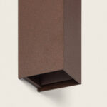 Applique murale extérieure rectangulaire rouille aluminium, éclairage haut et bas