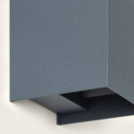 Applique murale aluminium anthracite rectangulaire, finition mate, éclairage haut et bas