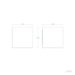 Applique murale carrée 100 × 100 mm, profil slim, vue de face et de côté