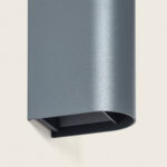 Applique murale extérieure anthracite en aluminium, corps arrondi ouvert en bas