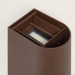 Applique murale extérieure rouille aluminium arrondie LED