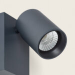 Applique murale cylindrique LED anthracite en aluminium, orientable, finition mate