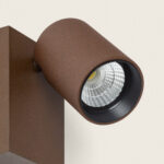 Applique murale extérieure cylindrique aluminium rouille spot orientable LED