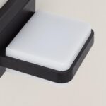 Applique murale extérieure LED carrée en aluminium noir avec diffuseur blanc