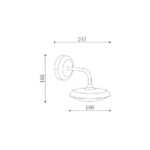 Applique murale extérieure en aluminium, abat‑jour rond plat et bras coudé pour fixation