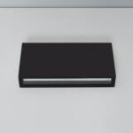 Applique murale rectangulaire noire LED avec ouverture inférieure, finition mate, fixation murale