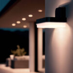 Applique murale extérieure noire rectangulaire à fixation murale avec diffuseur opalin et éclairage LED