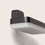 Applique murale extérieure rectangulaire noire mate avec diffuseur opalin