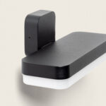 Applique murale rectangulaire noire à diffuseur blanc, éclairage LED