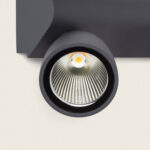 Applique murale extérieure spot LED gris foncé corps aluminium cylindrique fixation murale