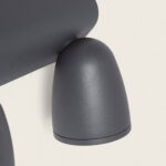 Applique murale extérieure gris foncé mat, spot ovale en métal