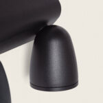 Applique murale extérieure noire mate, spot orientable, fixation murale