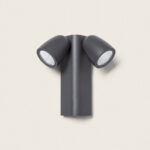 Applique murale extérieure double spots en aluminium gris foncé, finition mate, orientable