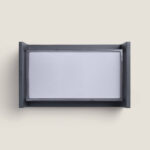 Applique murale extérieure rectangulaire anthracite avec diffuseur central