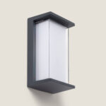 Applique murale extérieure rectangulaire anthracite avec diffuseur translucide pour éclairage haut et bas