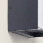 Applique murale extérieure anthracite en aluminium, boîtier rectangulaire compact