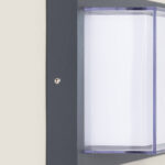 Applique murale extérieure anthracite, cadre métallique rectangulaire avec diffuseur vertical