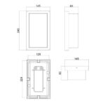 Applique murale extérieure rectangulaire anthracite en aluminium, éclairage haut et bas