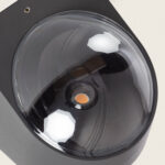 Applique murale LED gris foncé avec dôme transparent et optique circulaire