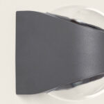 Applique murale extérieure gris foncé en aluminium, éclairage double face avec diffuseur rond