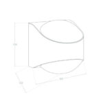 Applique murale extérieure double face haut et bas, faces semi-circulaires, montage mural