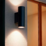 Applique murale extérieure cylindrique anthracite, LED à double émission haut et bas