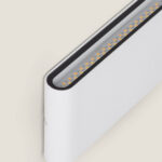 Applique murale extérieure LED rectangulaire blanche en aluminium avec bande LED double face visible