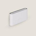 Applique murale extérieure blanche rectangulaire en aluminium avec éclairage double face