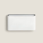 Applique murale extérieure blanche rectangulaire en aluminium, éclairage double face